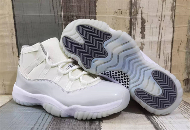 Men's Running weapon Air Jordan 11 White/Grey Shoes 113